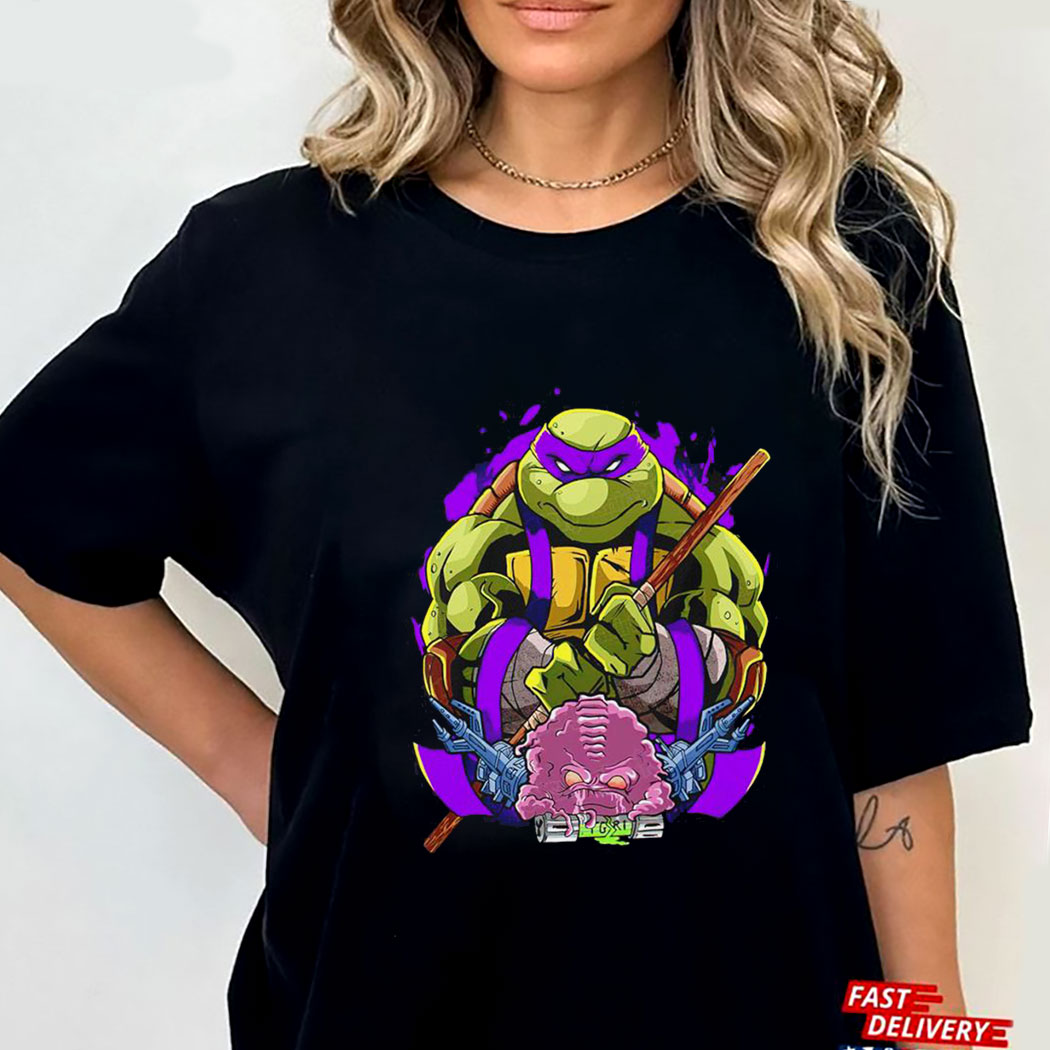 Men's Teenage Mutant Ninja Turtles City Sewer Donatello Playing Card  T-Shirt - Charcoal - 2X Large