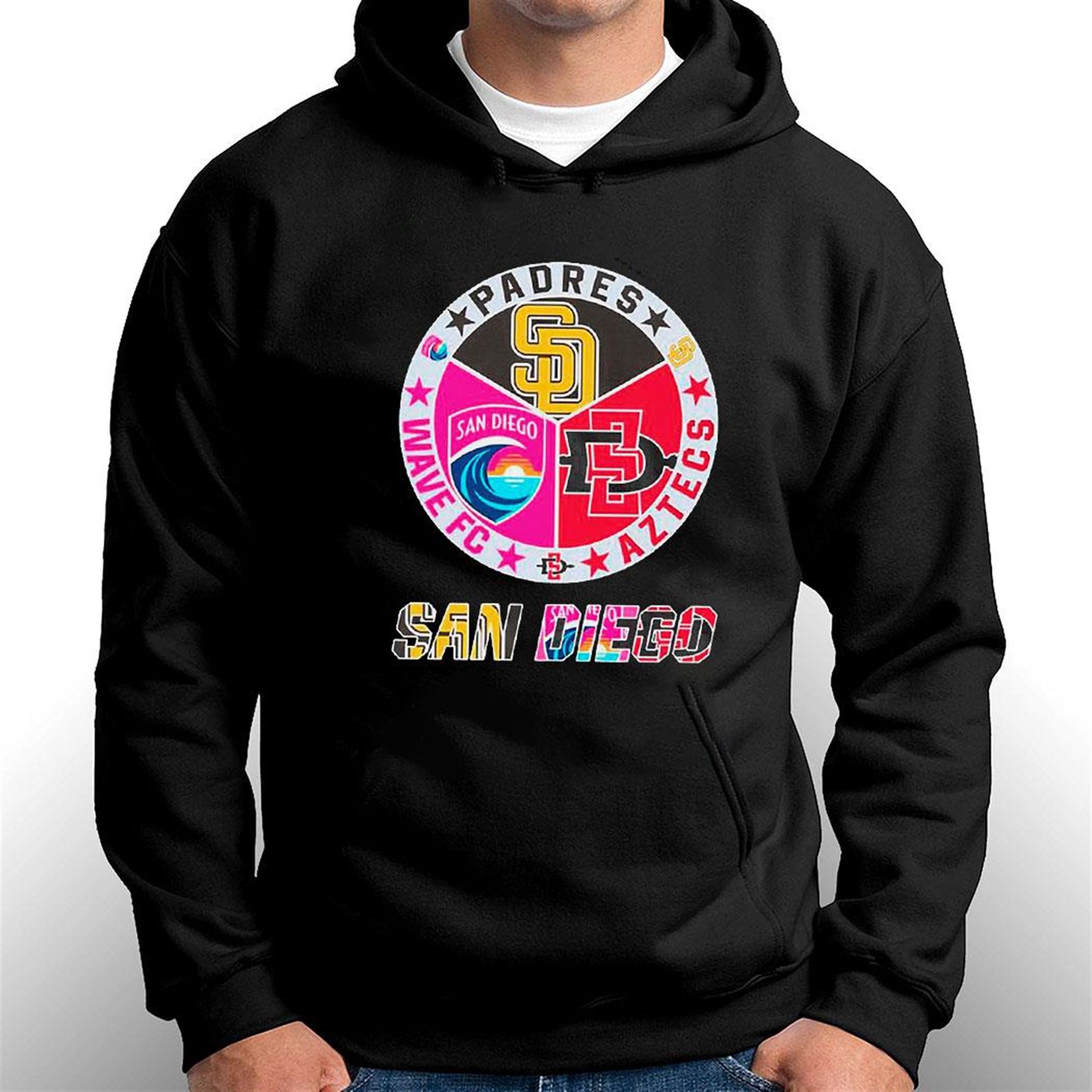 Official san Diego Padres Wave FC And Aztecs Shirt, hoodie