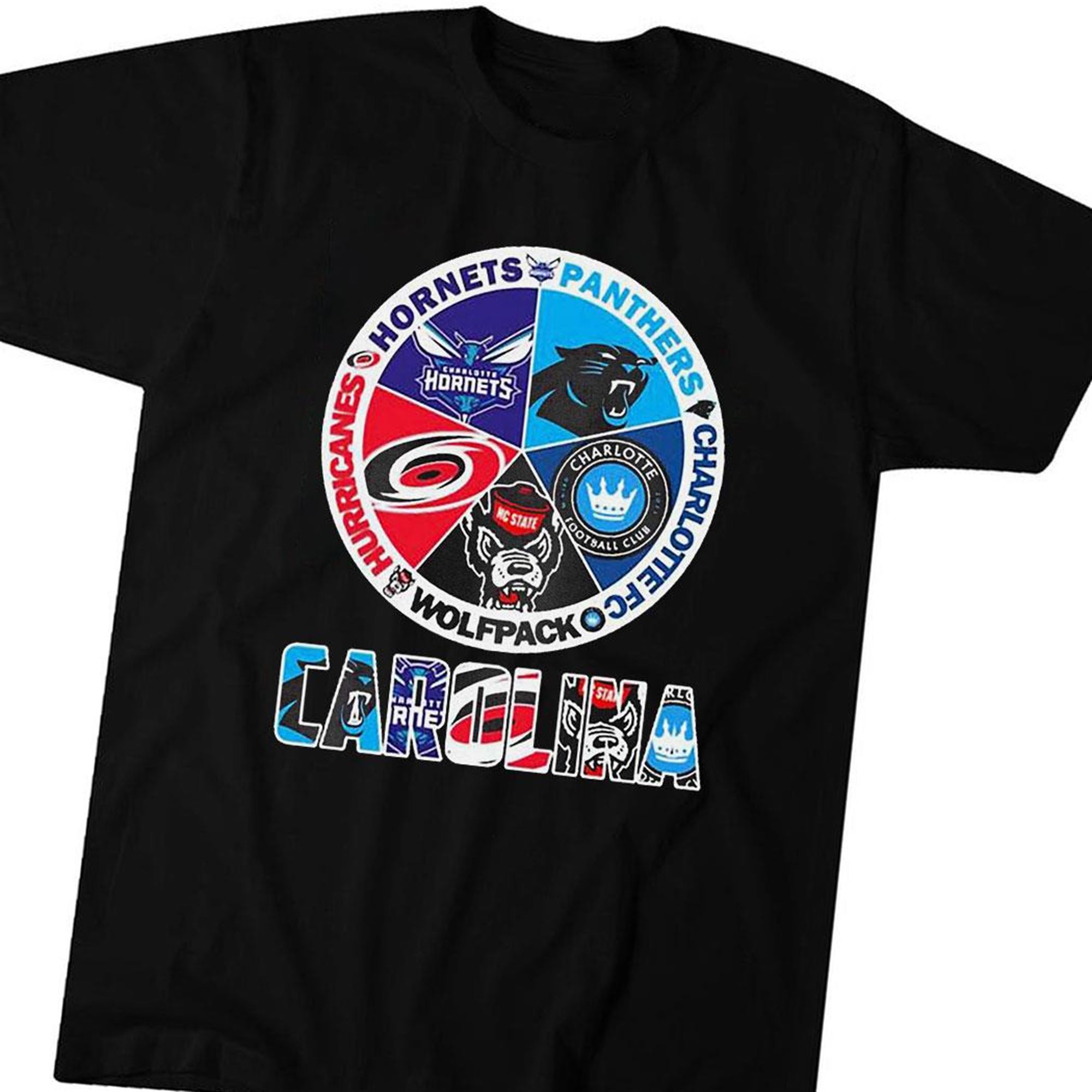 Carolina Sports Teams Hornets Panthers Charlotte Fc Wolfpack And Hurricanes T-shirt Hoodie