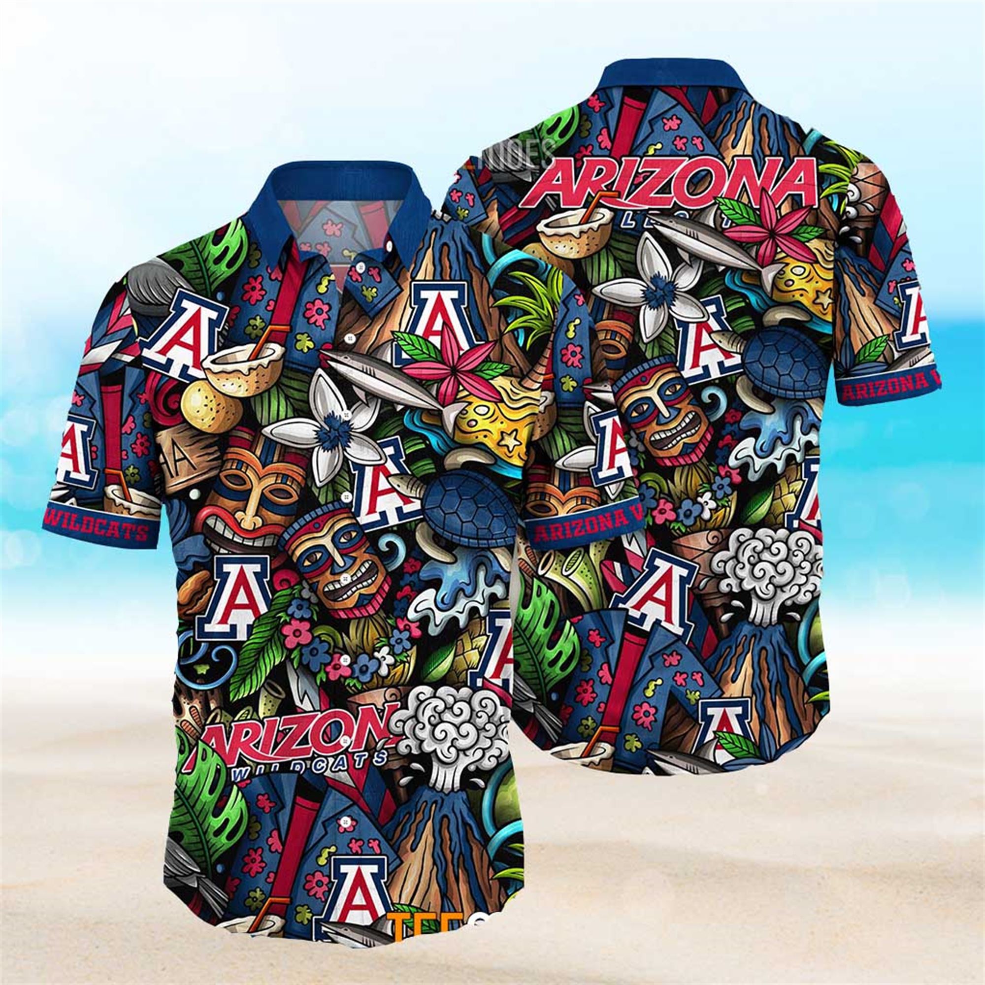 Arizona Wildcats Ncaa Mens Floral Special Design Hawaiian Shirt