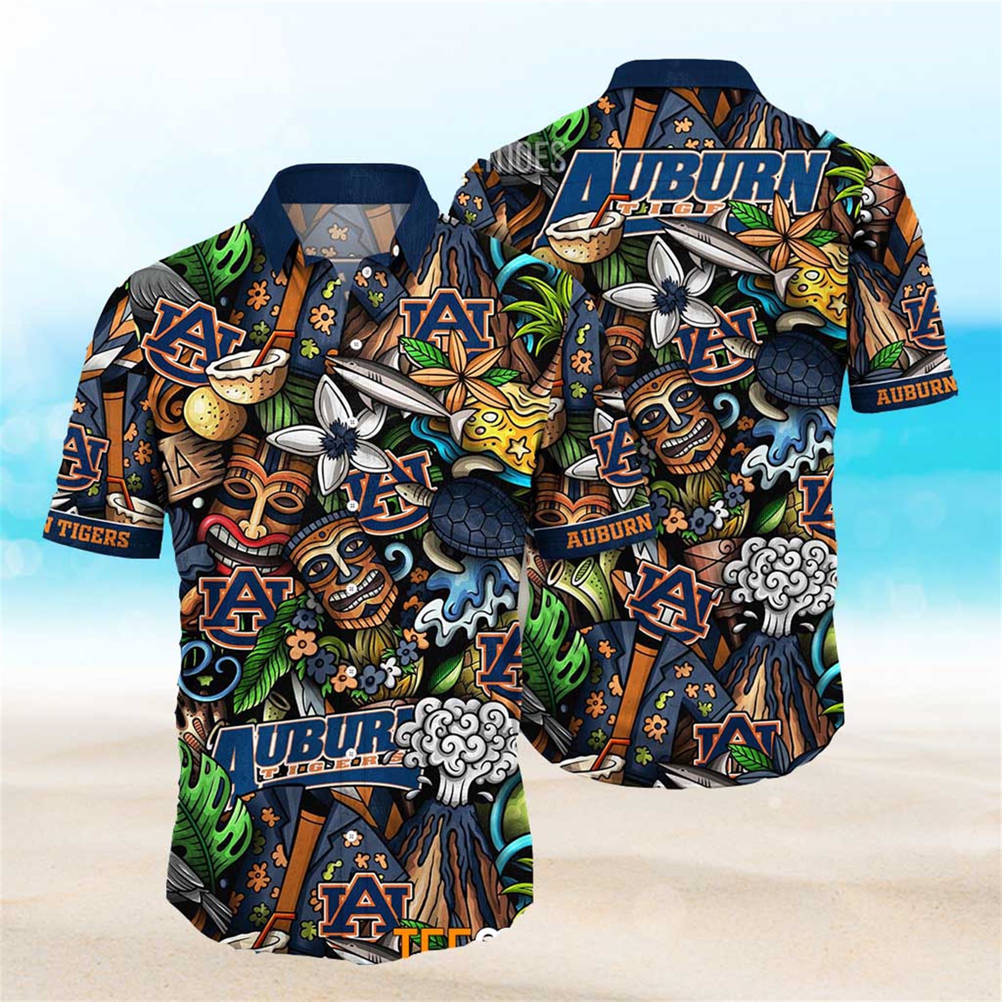 Auburn Tigers Ncaa Mens Floral Special Design Hawaiian Shirt