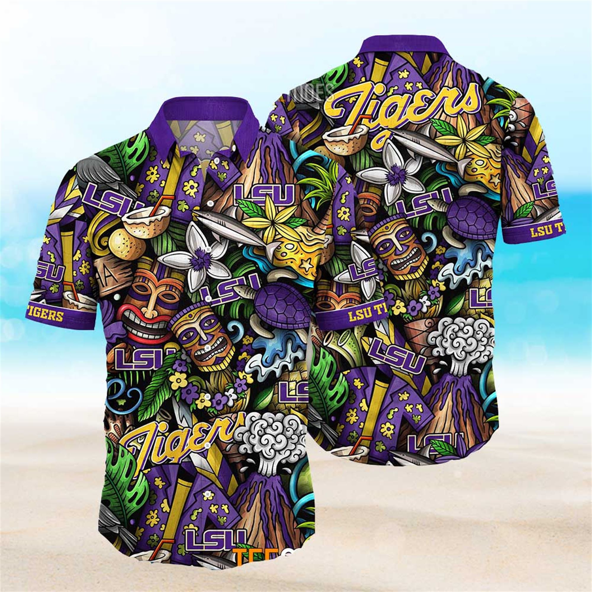 Lsu Tigers Ncaa Mens Floral Special Design Hawaiian Shirt