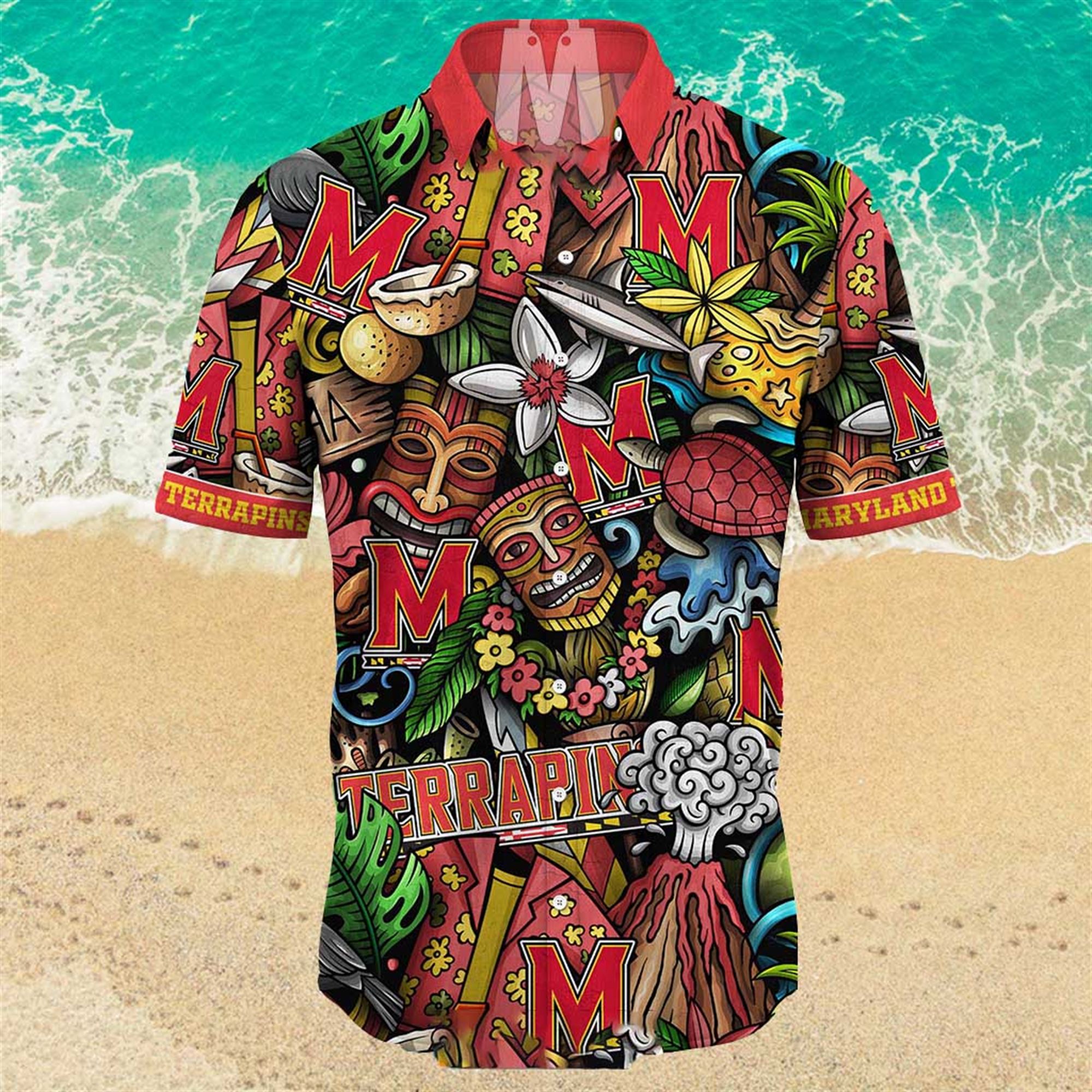 Maryland Terrapins Ncaa Mens Floral Special Design Hawaiian Shirt