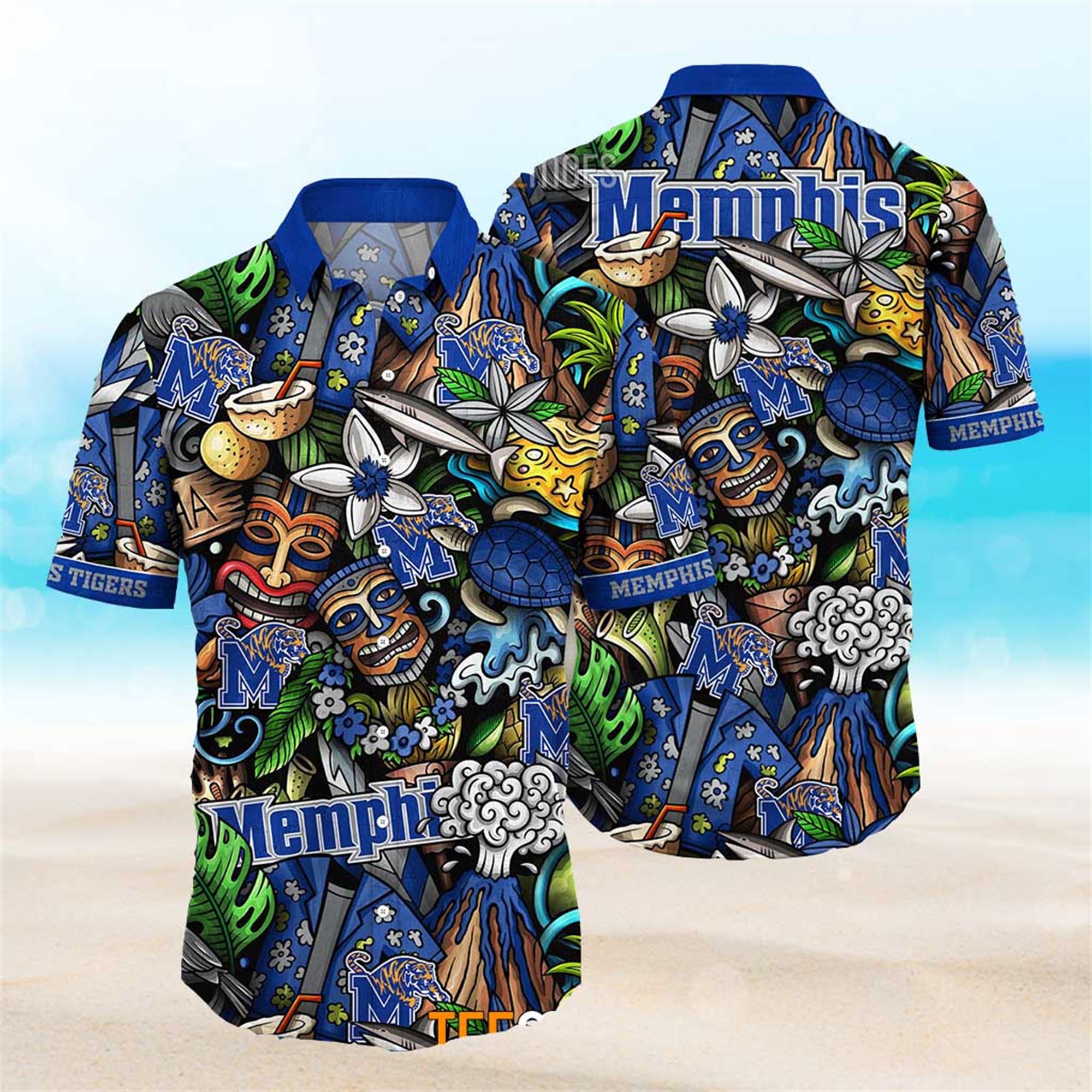 Memphis Tigers Ncaa Mens Floral Special Design Hawaiian Shirt