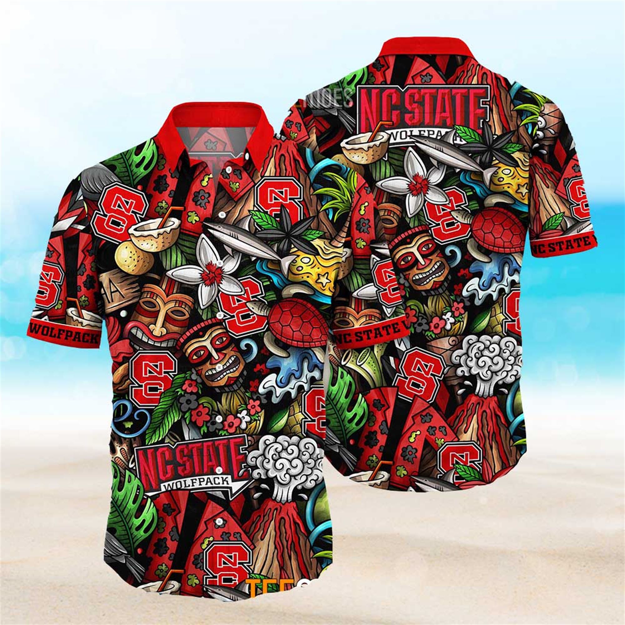 Nc State Wolfpack Ncaa Mens Floral Special Design Hawaiian Shirt