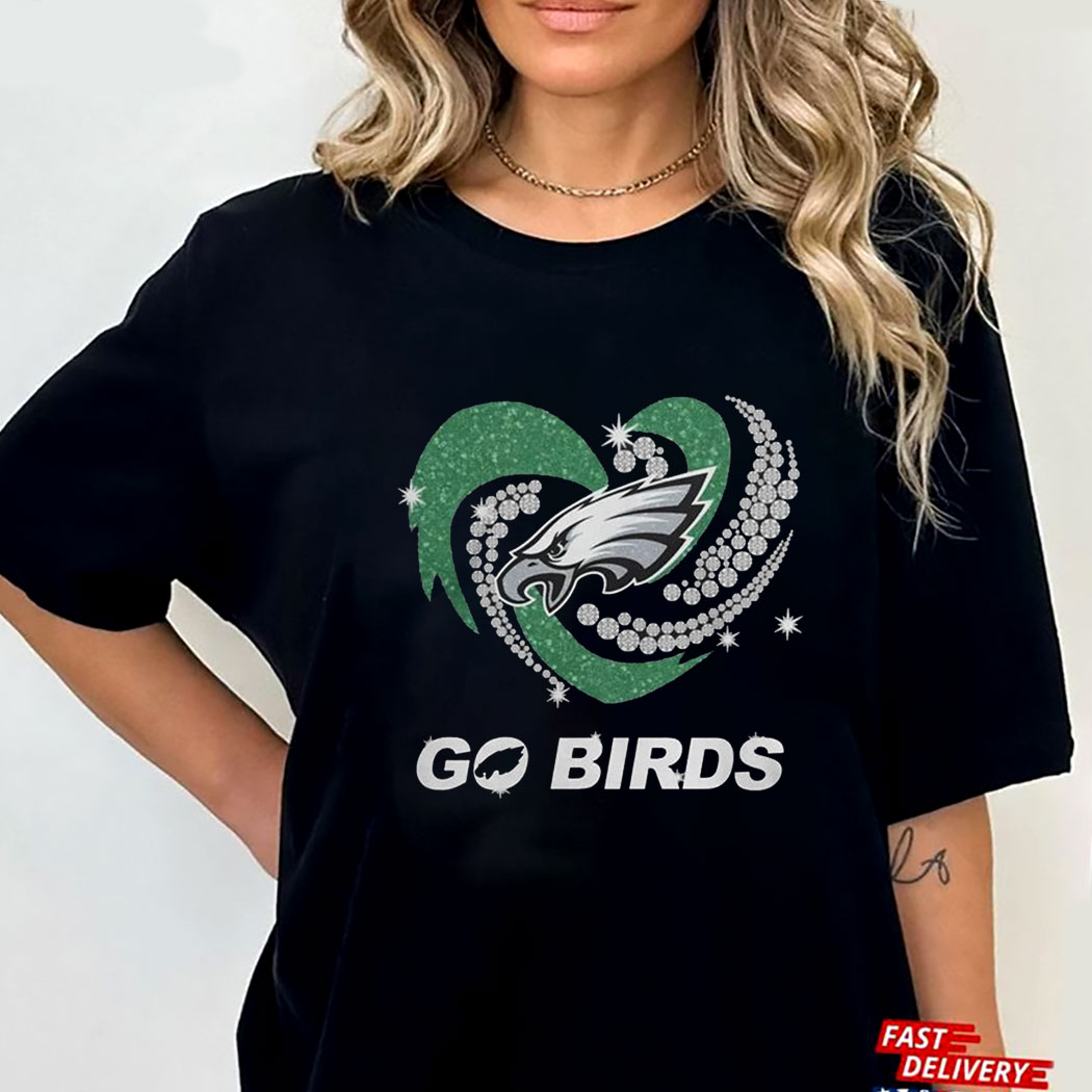 Go Birds Philadelphia Eagles Diamond Heart Shirt