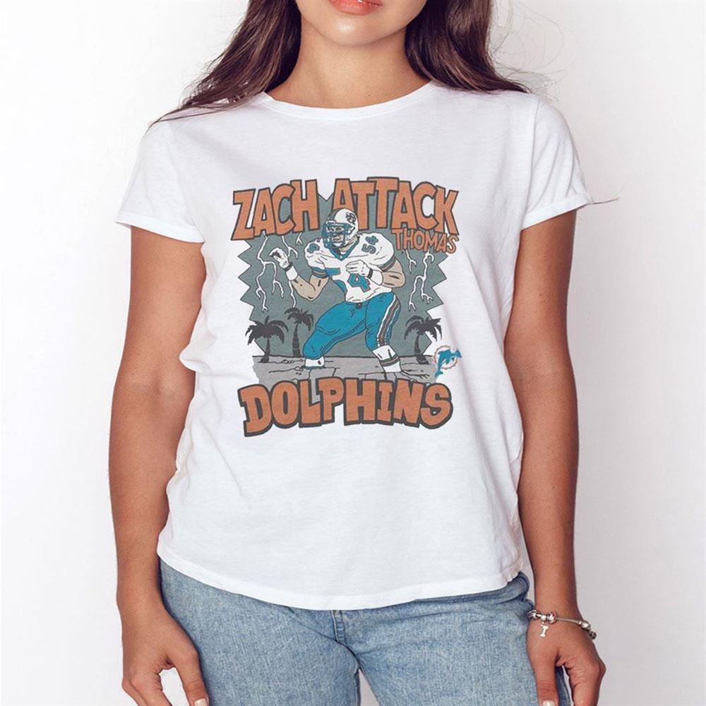 Zach Thomas Miami Dolphins attack Dolphins Player Caricature retro shirt,  hoodie, sweater, long sleeve and tank top