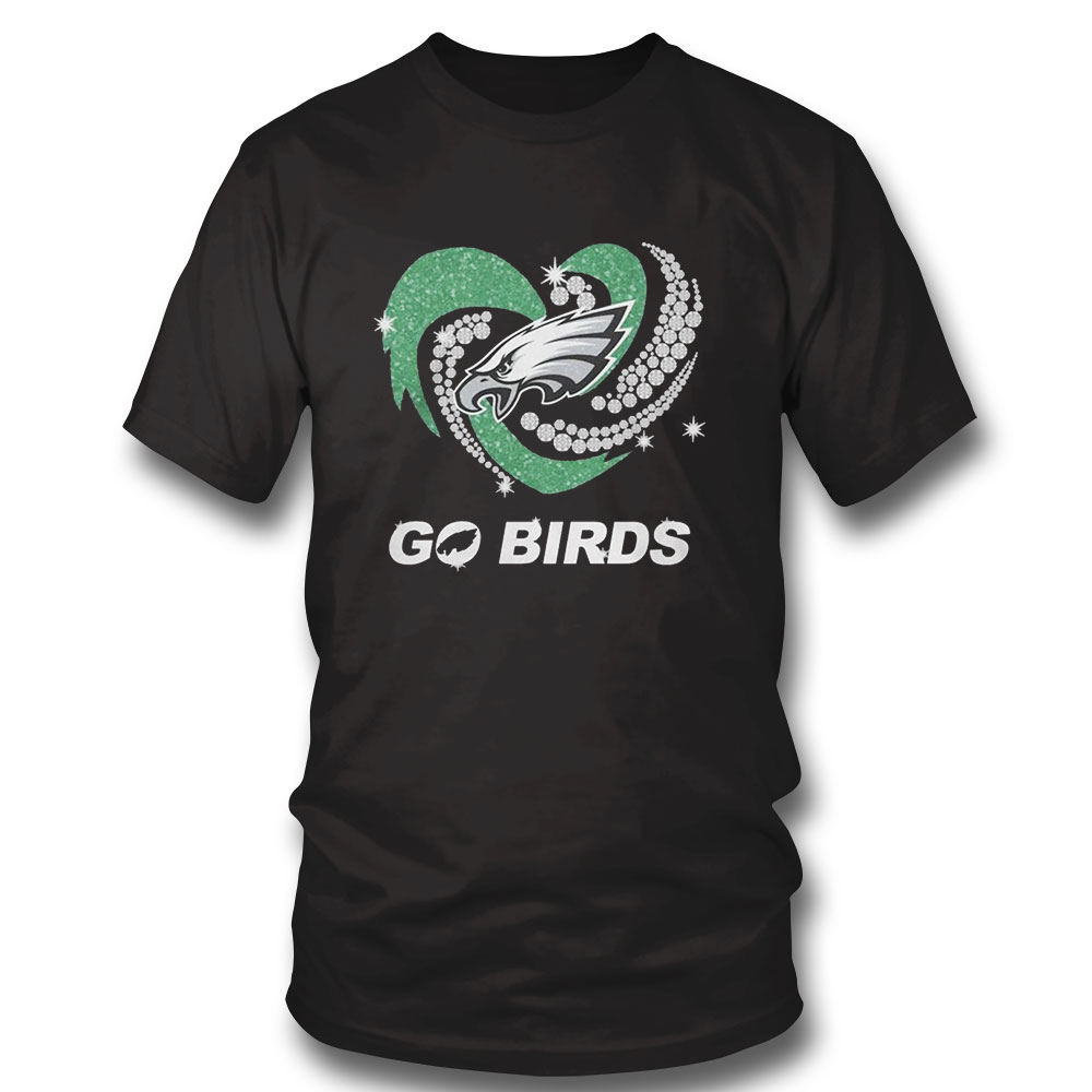 Official Philadelphia Eagles Go Birds Diamond Heart Shirt