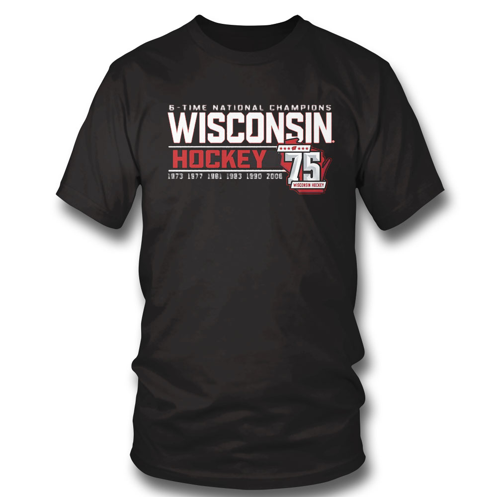 Wisconsin Badgers Blue 84 Men’s Hockey 75th Season Six-time National Champions T-shirt