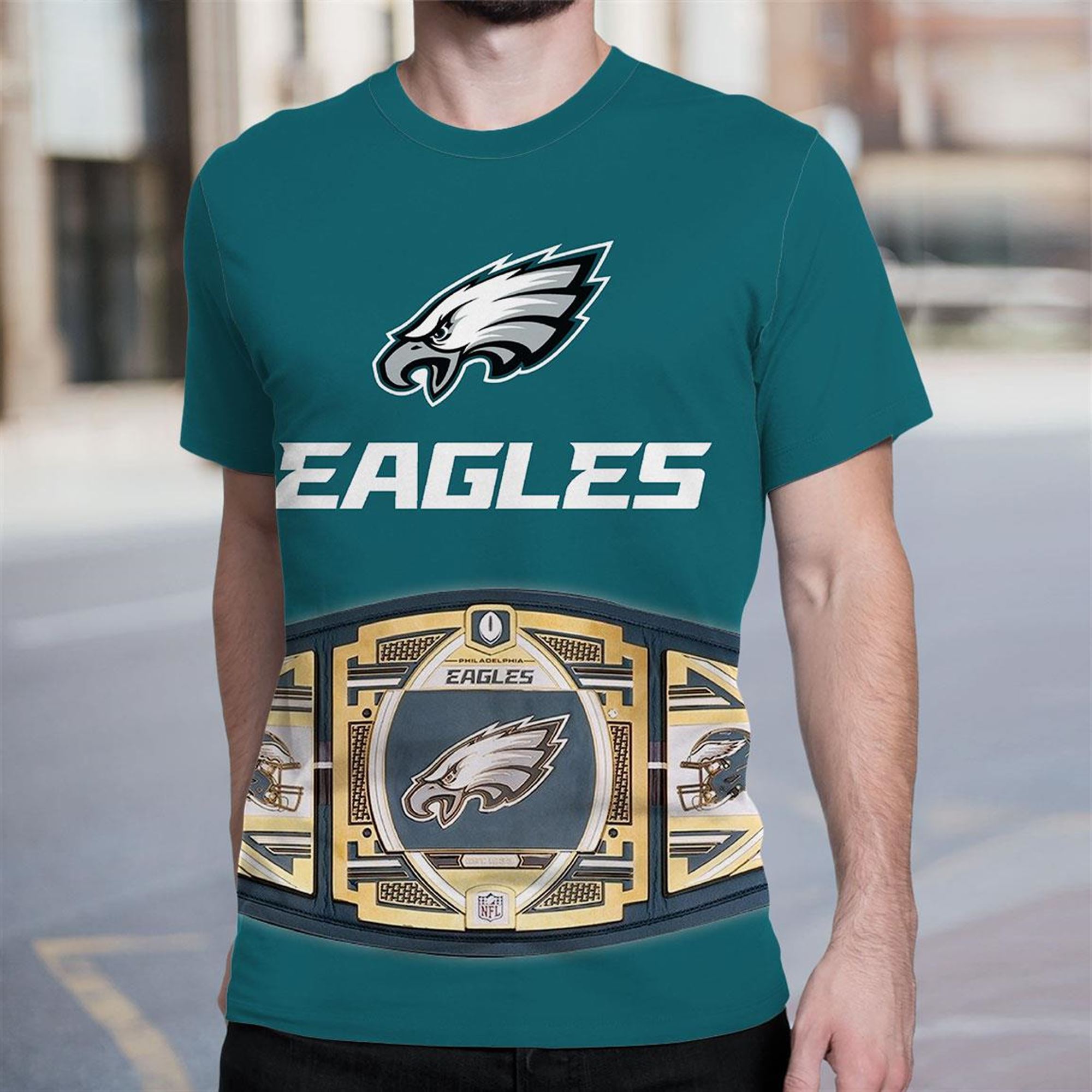 Custom Philadelphia Eagles Wwe Legacy Title Belt Shirt