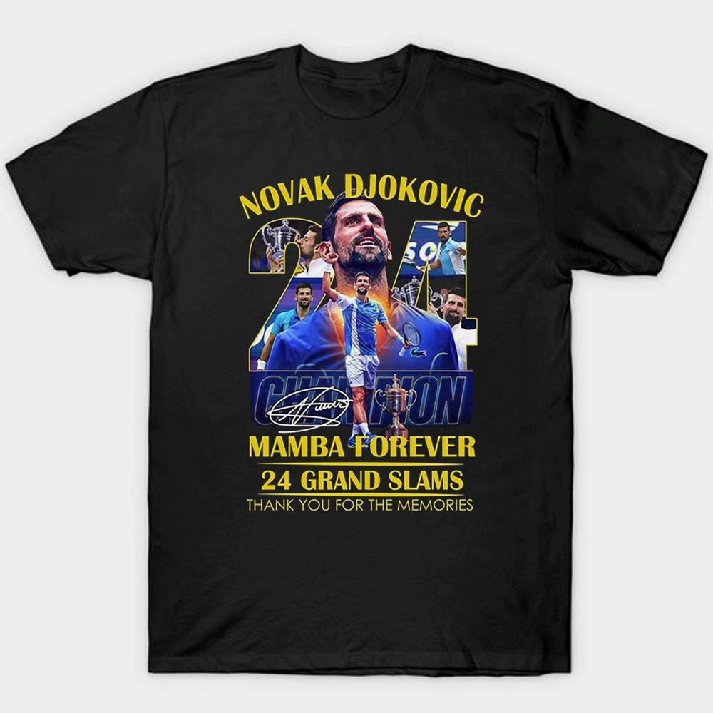 Novak Djokovic Mamba Forever 24 Grand Slams T-shirt Thank You For The Memories