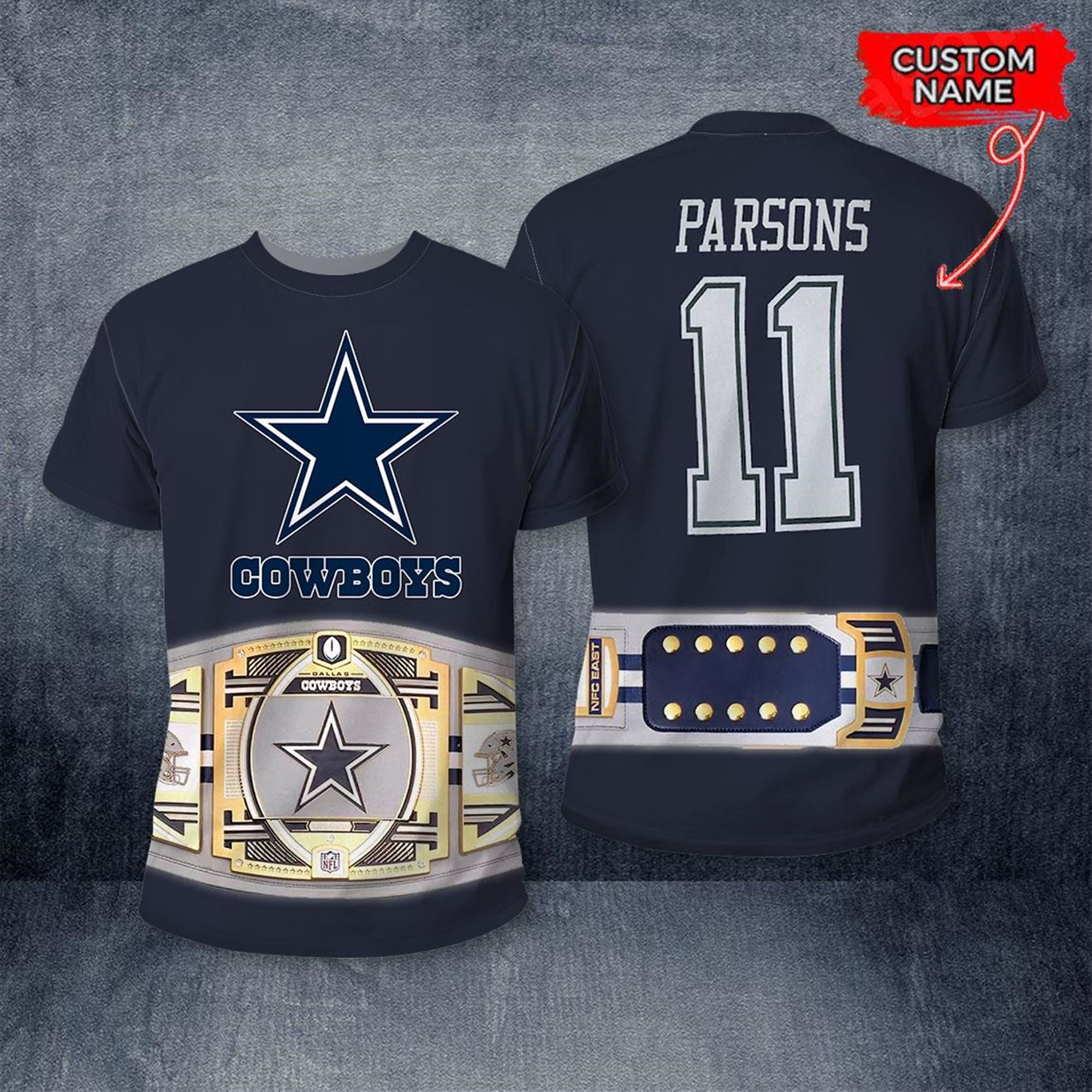 Custom Dallas Cowboys Wwe Legacy Title Belt Shirt