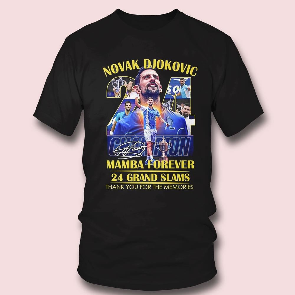 Novak Djokovic Mamba Forever 24 Grand Slams T-shirt Thank You For The Memories