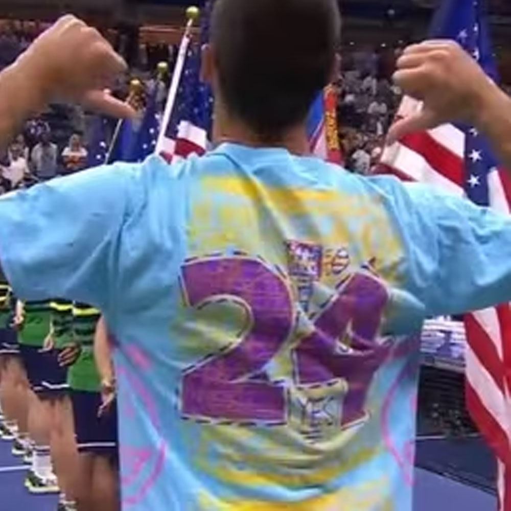 Djokovic Wearing Kobe Bryant Mamba Forever Shirt