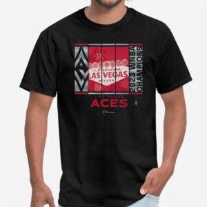 2 Las Vegas Aces Stadium 2023 WNBA Finals Champions Skyline Shirt