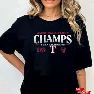 2 Texas Rangers 2023 American League Champions T Shirt