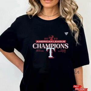 2 Texas Rangers Fanatics Branded 2023 American League Champions T Shirt