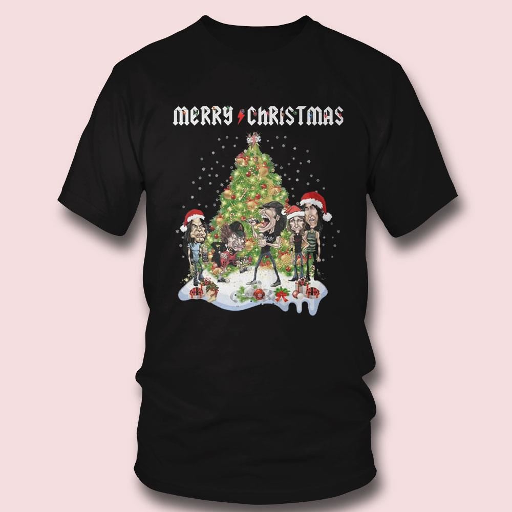 Merry Christmas Acdc Rock Band T-shirt