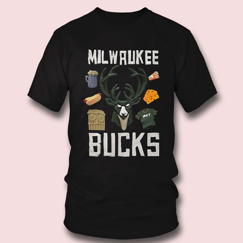 Milwaukee Bucks Nba Market Claymation T-shirt