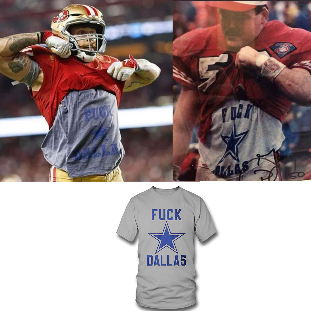 George Kittle Fuck Dallas Shirt Honoring Gary Plummer and Embracing the Nostalgic Old School Vibes