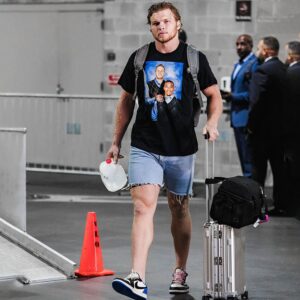 Hutch rocking the Goff and Amon Ra step brothers Detroit Lions shirt 1