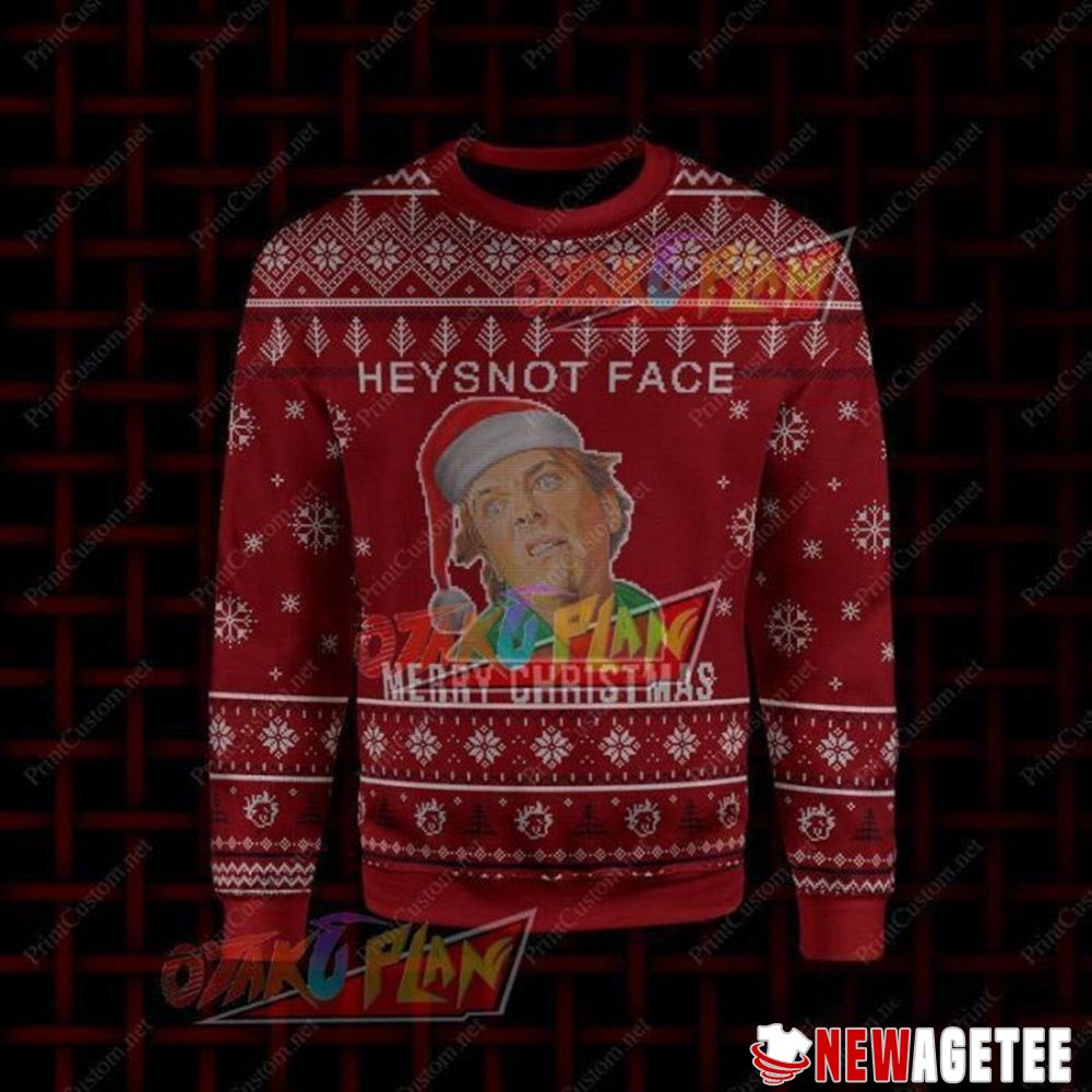 Drop Dead Fred Heysnot Face Christmas Ugly Sweater