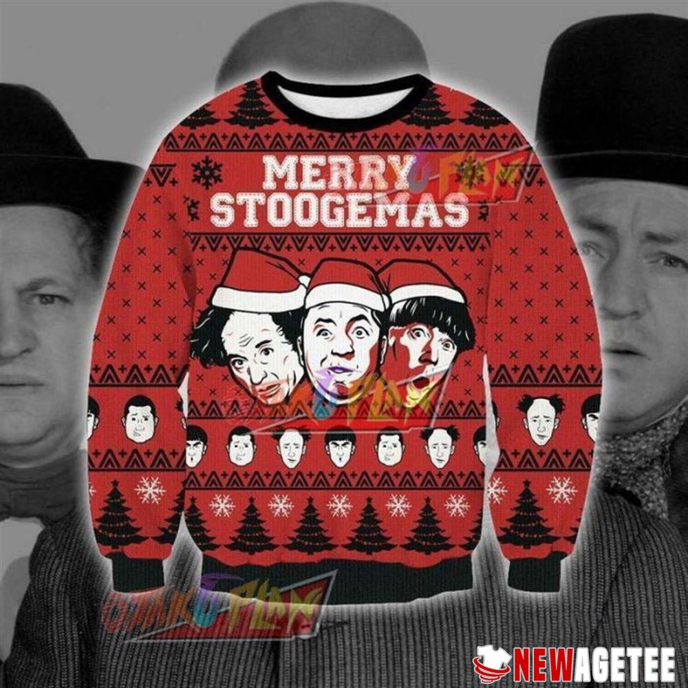 The Three Stooges Merry Stoogemas Christmas Ugly Sweater