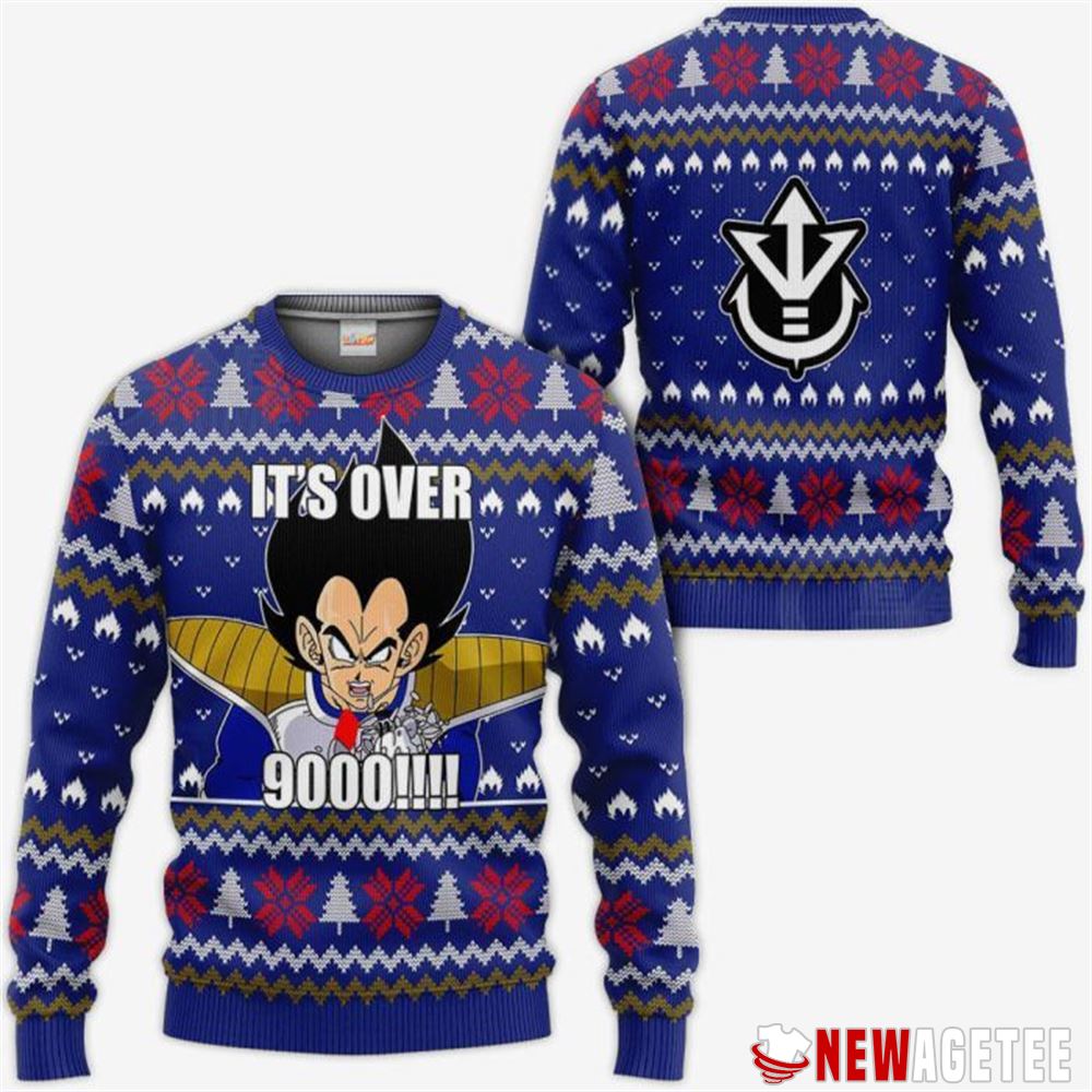 Vegeta It Is Over Funny Dbz Christmas Ugly Sweater