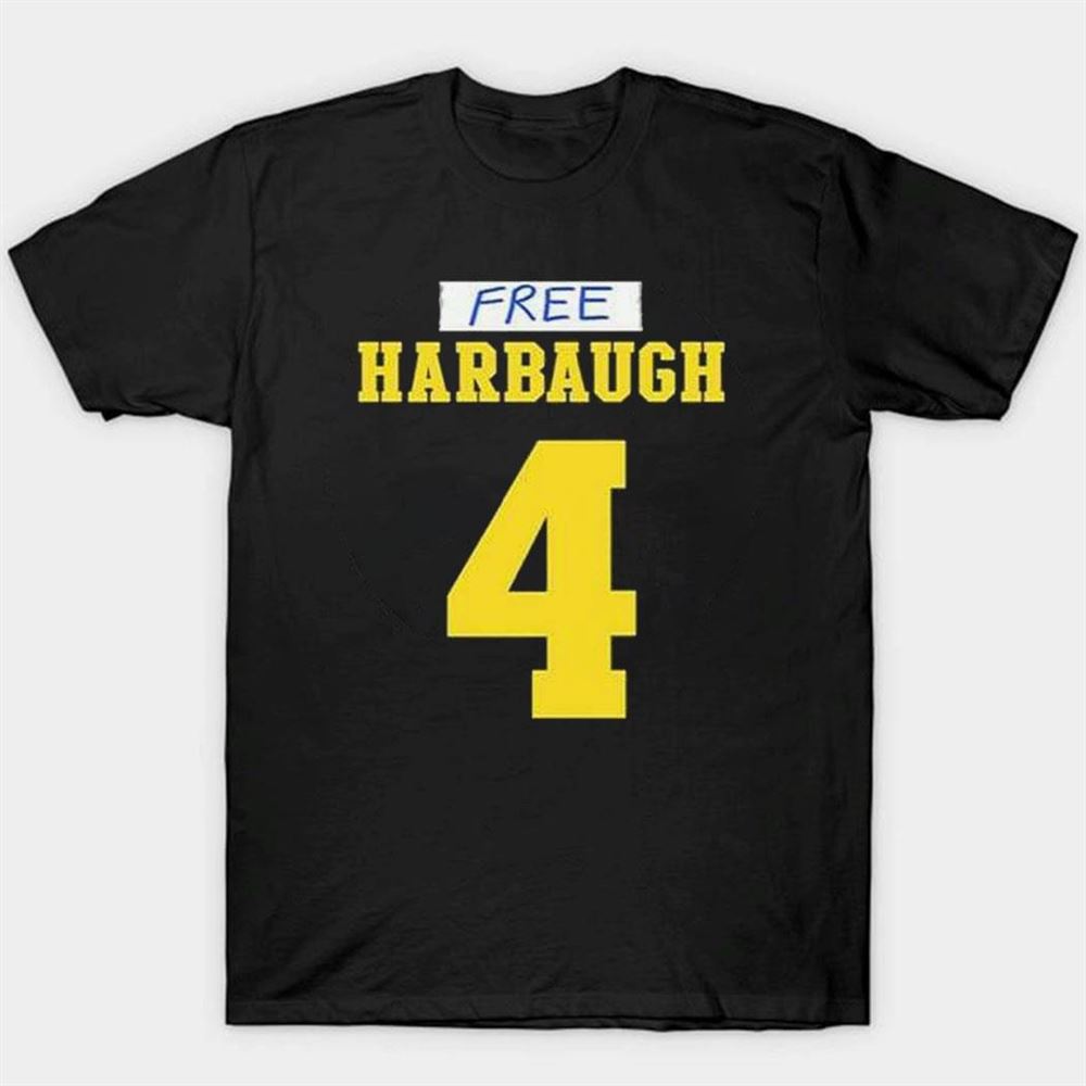 Free Jim Harbaugh 4 Michigan Wolverines Shirt