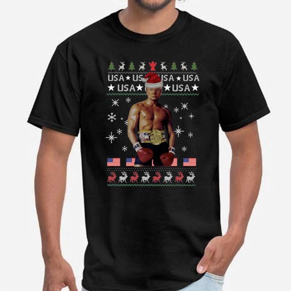 Funny Boxer Trump Rocky Ugly Christmas Shirt