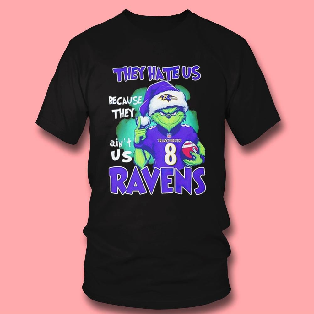 Santa Grinch They Hate Us Because They Ain’t Us Us Baltimore Ravens Shirt