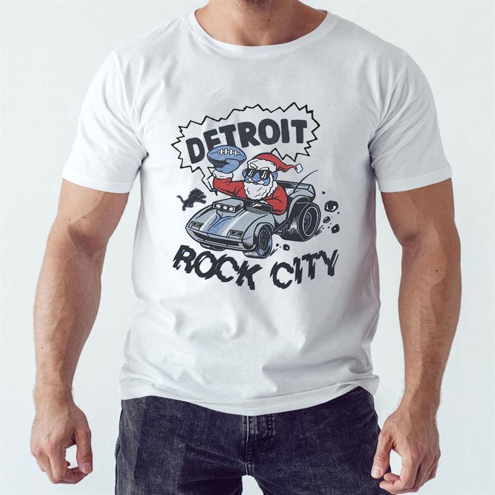 Detroit Lions Christmas Rock City Shirt