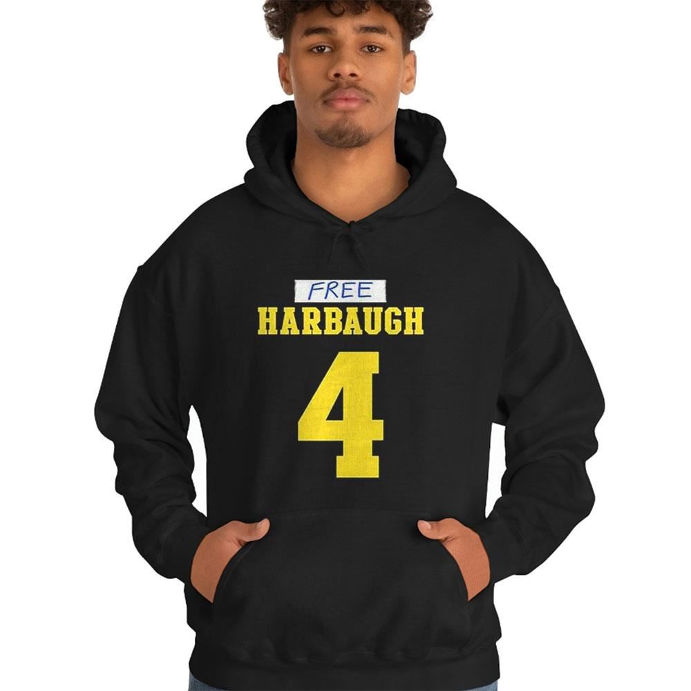 Free Jim Harbaugh 4 Michigan Wolverines Shirt