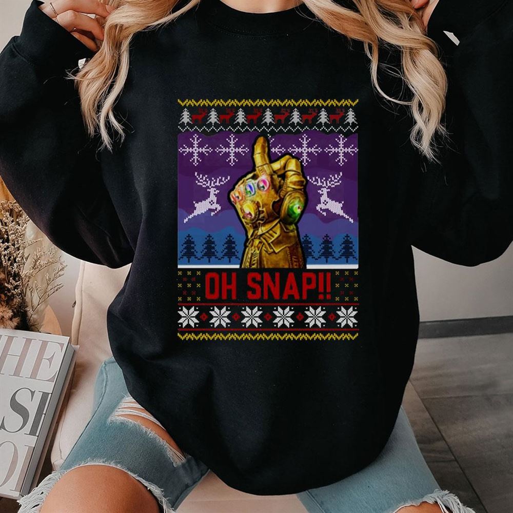 Oh Snap Thanos Ugly Christmas Sweatshirt
