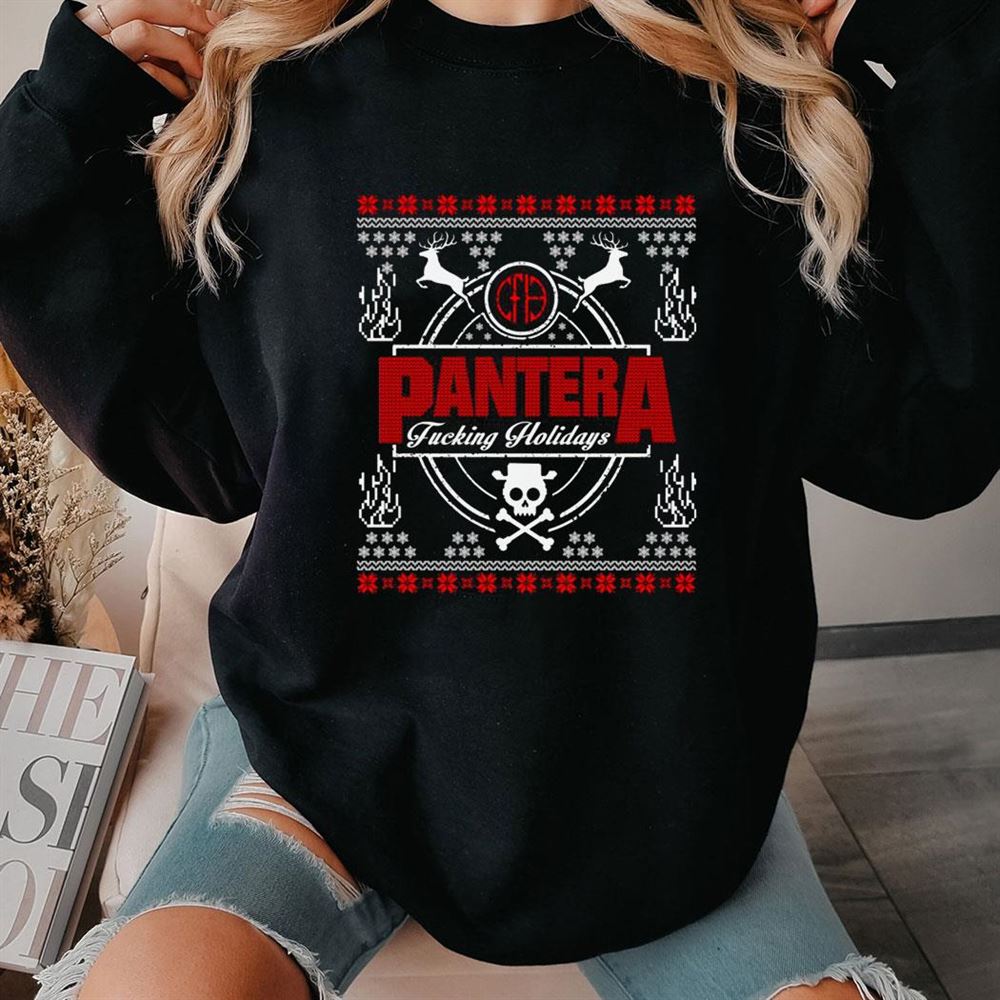 Pantera Ugly Christmas Sweatshirt Fucking Holidays Sweatshirt