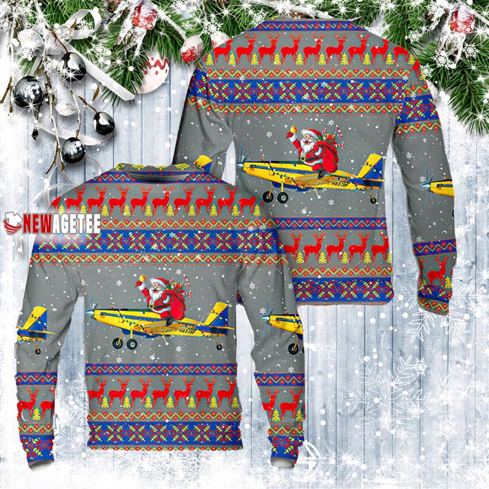 Air Tractor At-500 Family Christmas Ugly Sweater