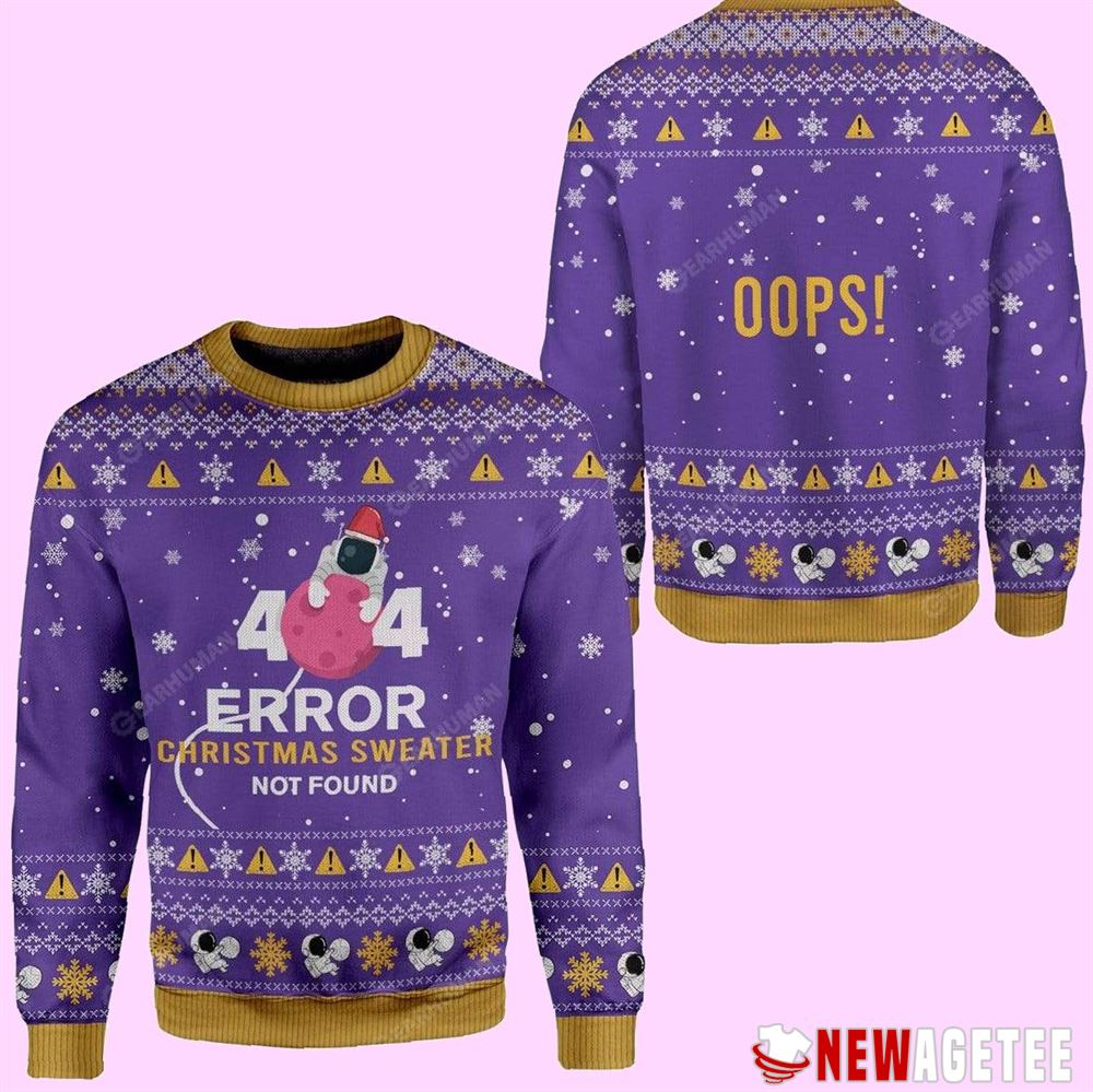 Astronaut 404 Error Christmas Sweater Not Found Ugly Christmas Sweater