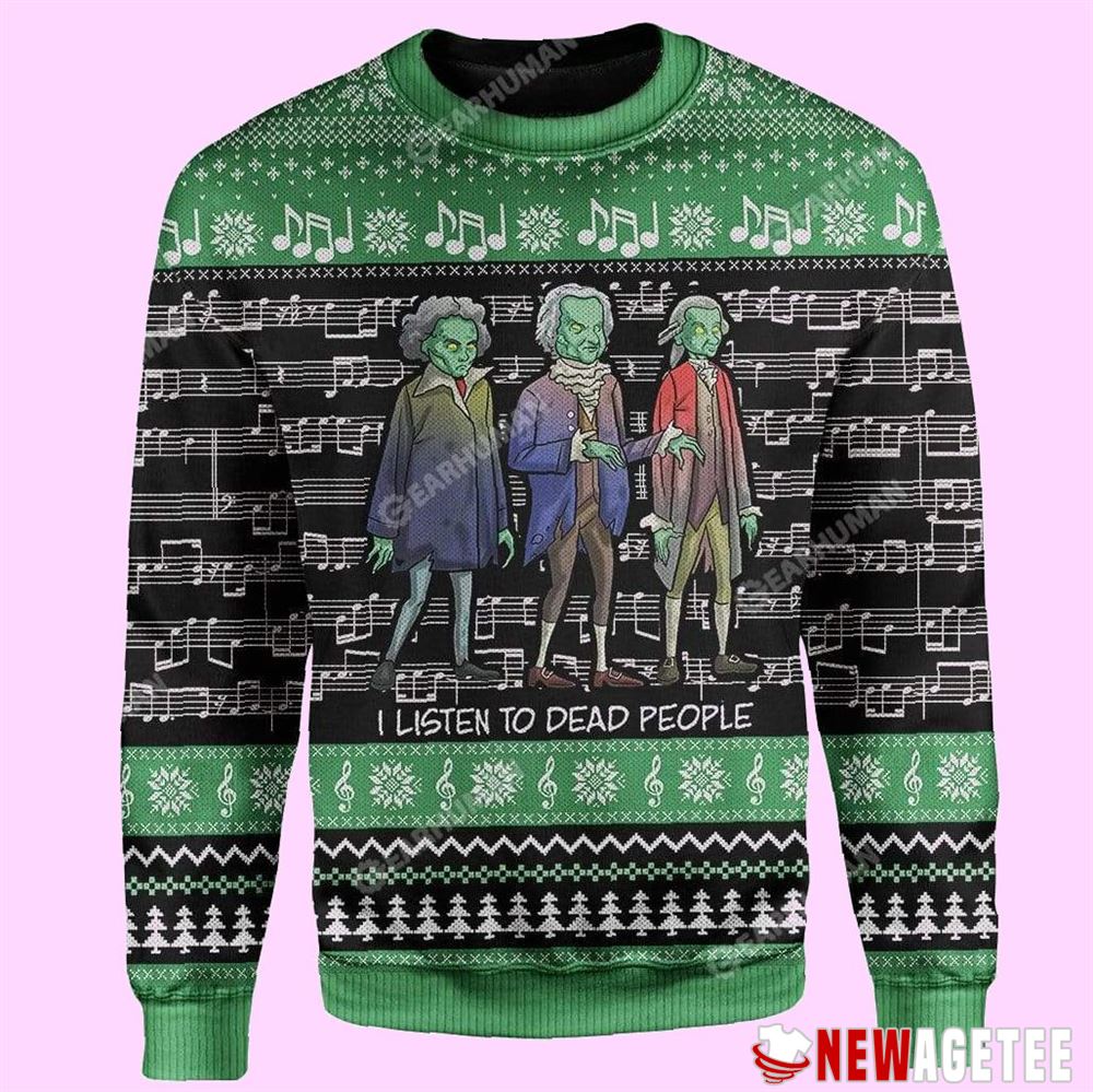 Beethoven Bach Mozart Zombie Dead People Ugly Christmas Sweater