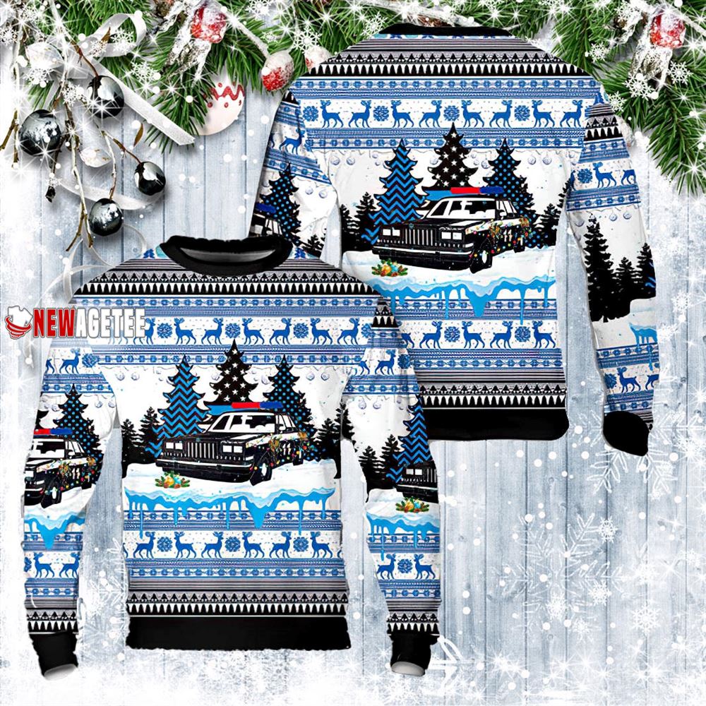 Blue Line Christmas Tree Sweater