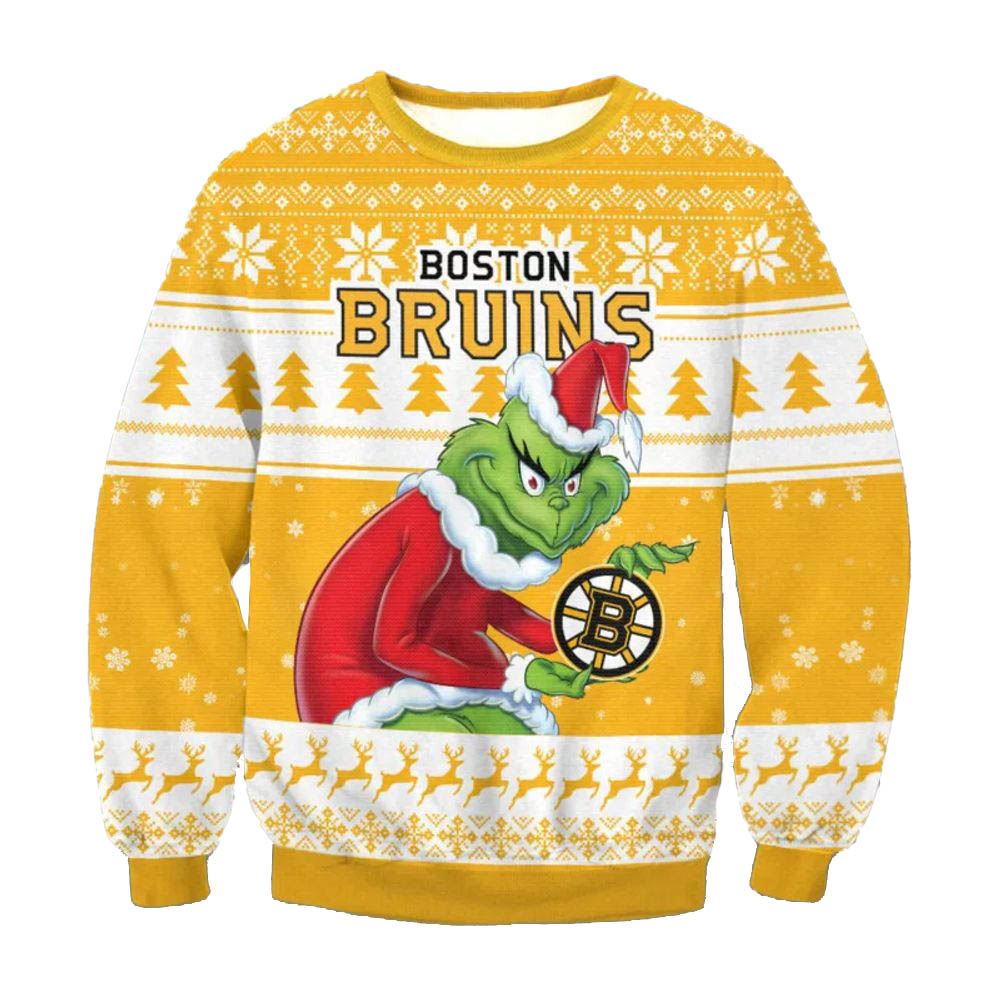 Boston Bruins Sneaky Grinch Nhl Ugly Christmas Sweater