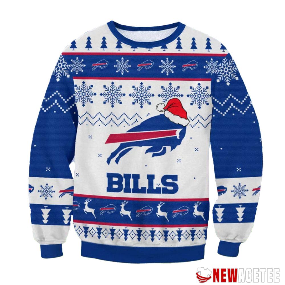 Buffalo Bills Big Logo Santa Hat Nfl Ugly Christmas Sweater