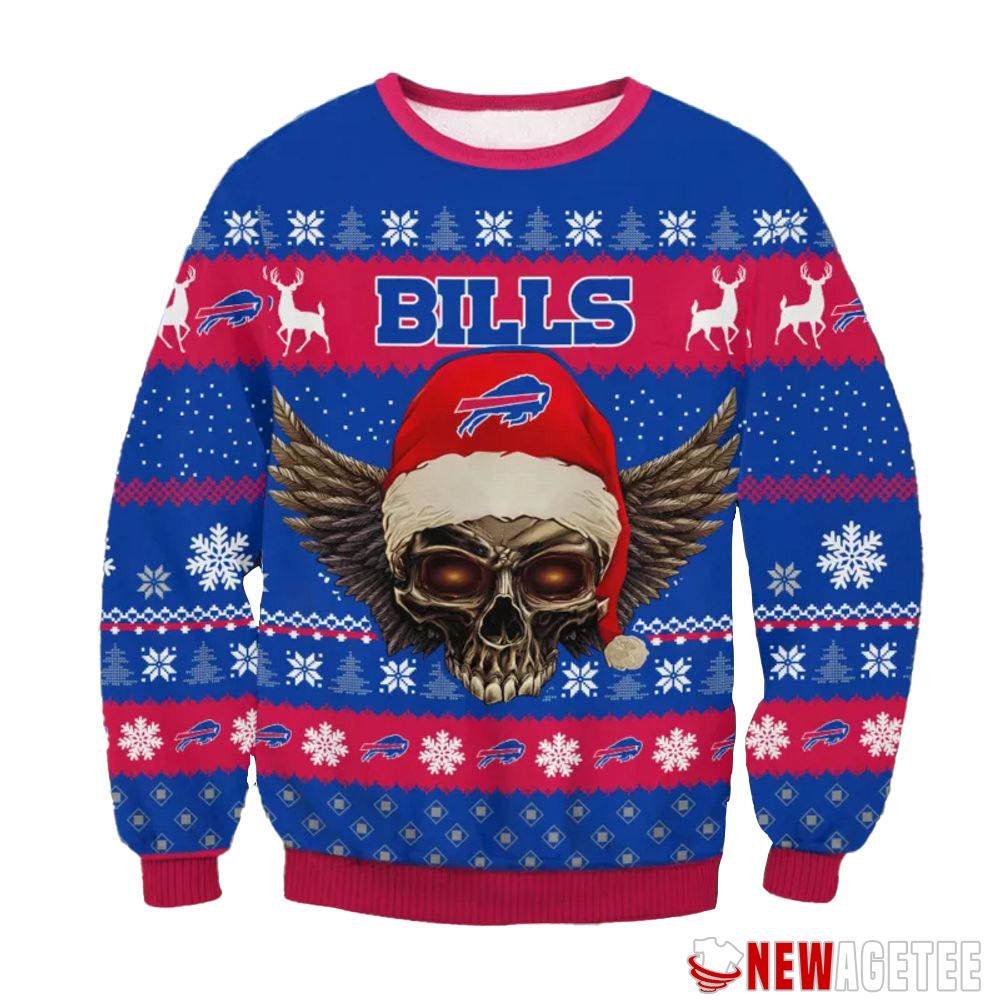Buffalo Bills Skull Wings Nfl Ugly Christmas Sweater