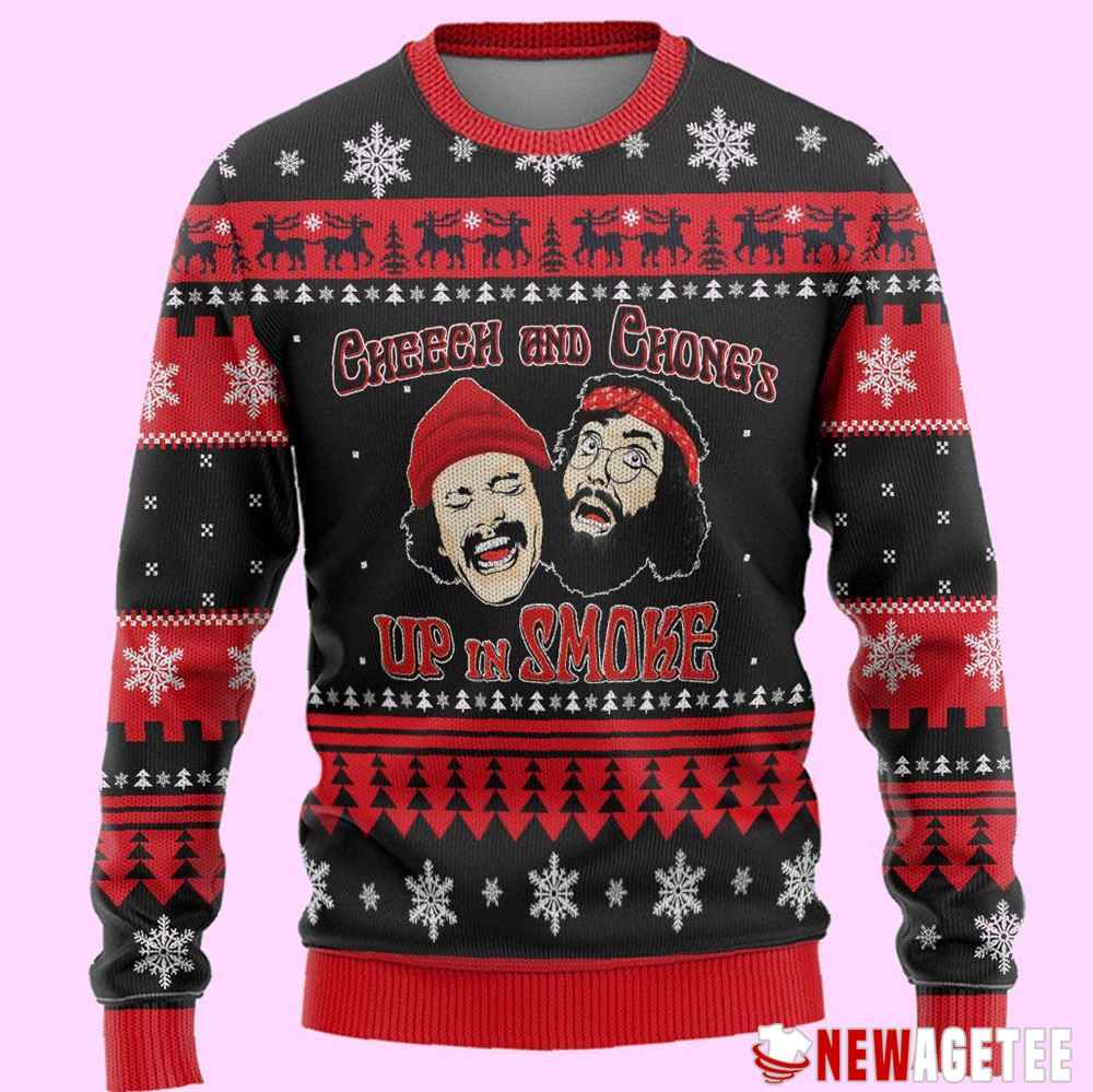 Cheech Chong Up In Smoke Ugly Christmas Sweater