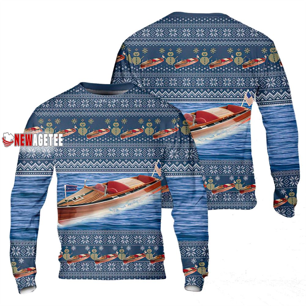 Chris Craft Runabout Christmas Sweater