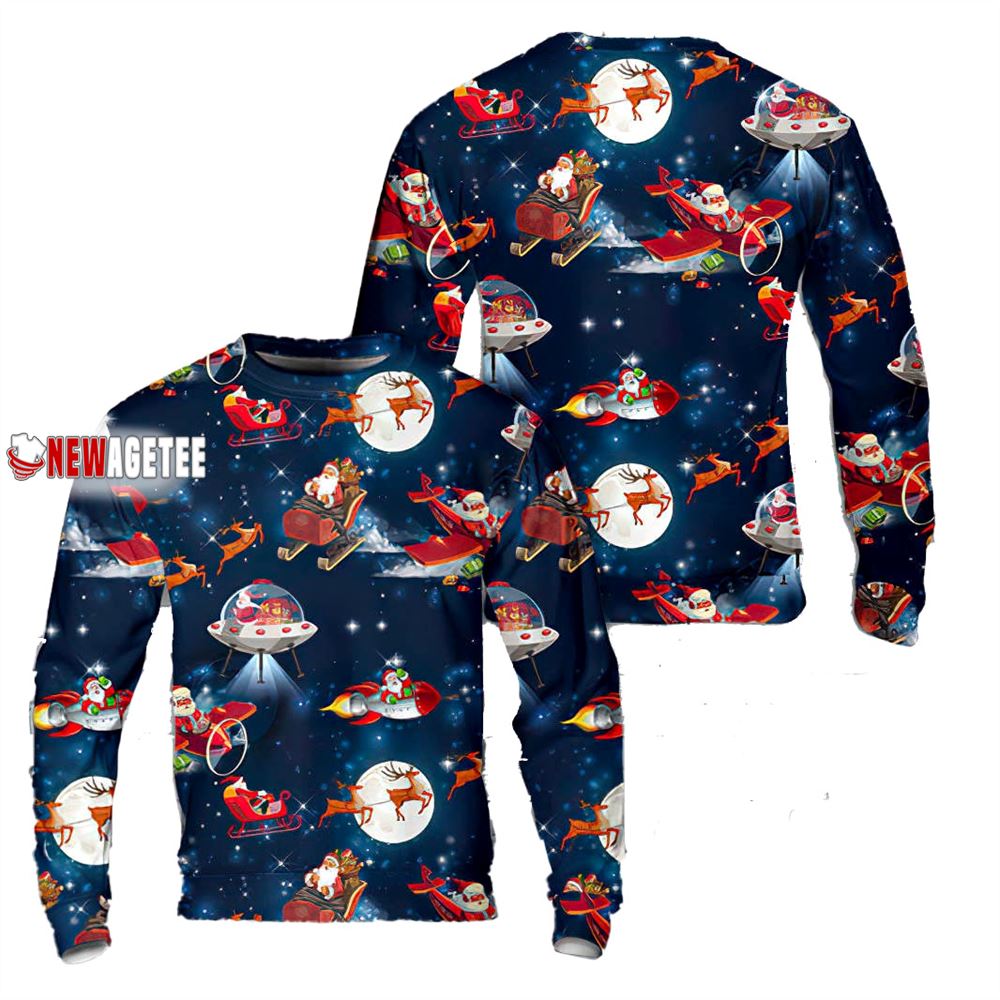 Christmas Space Pattern Noel Santa Sweater