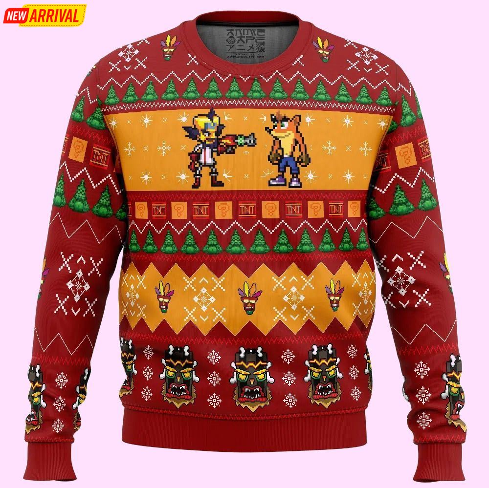 Crash And Doc Neo Crash Bandicoot Christmas Ugly Sweater