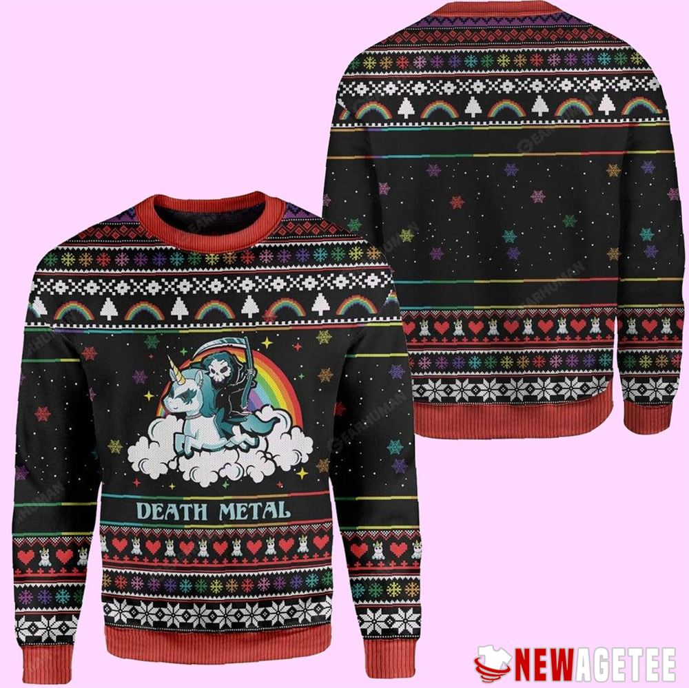 Death Metal Skull Ugly Christmas Sweater