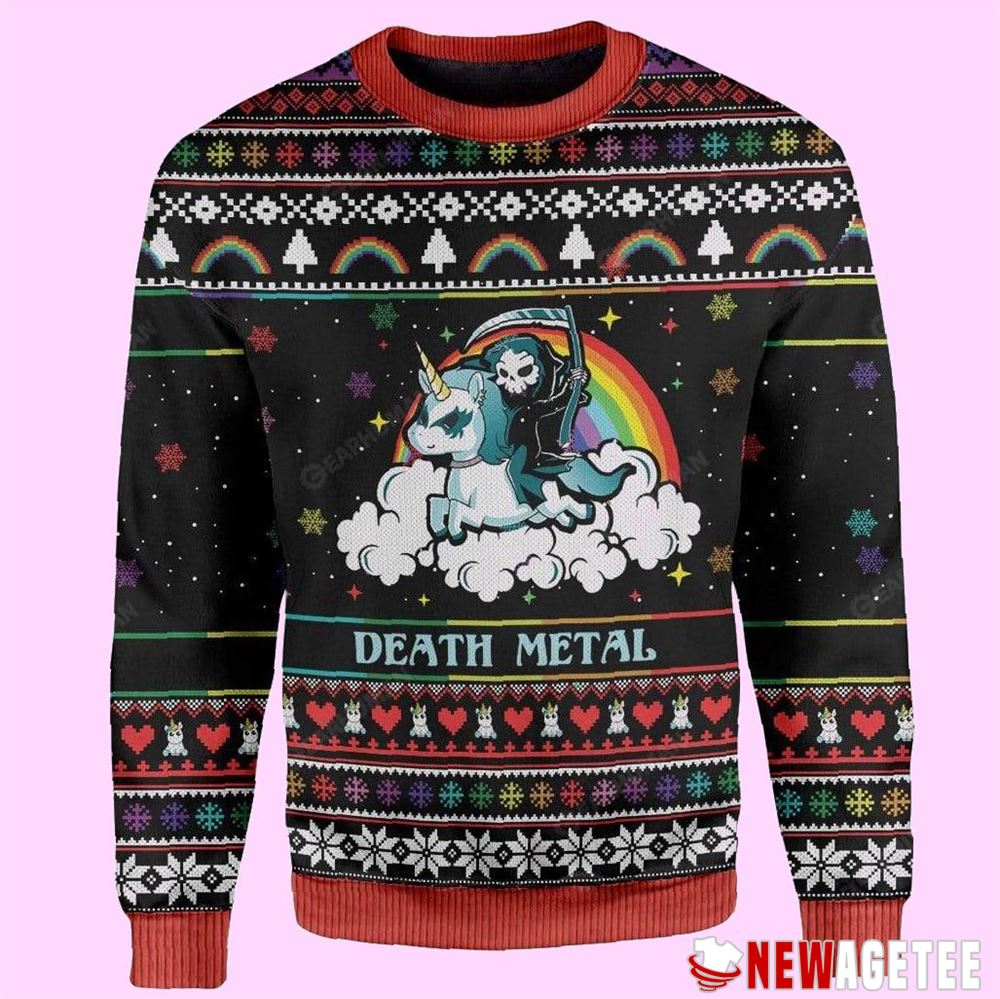 Death Metal Skull Ugly Christmas Sweater