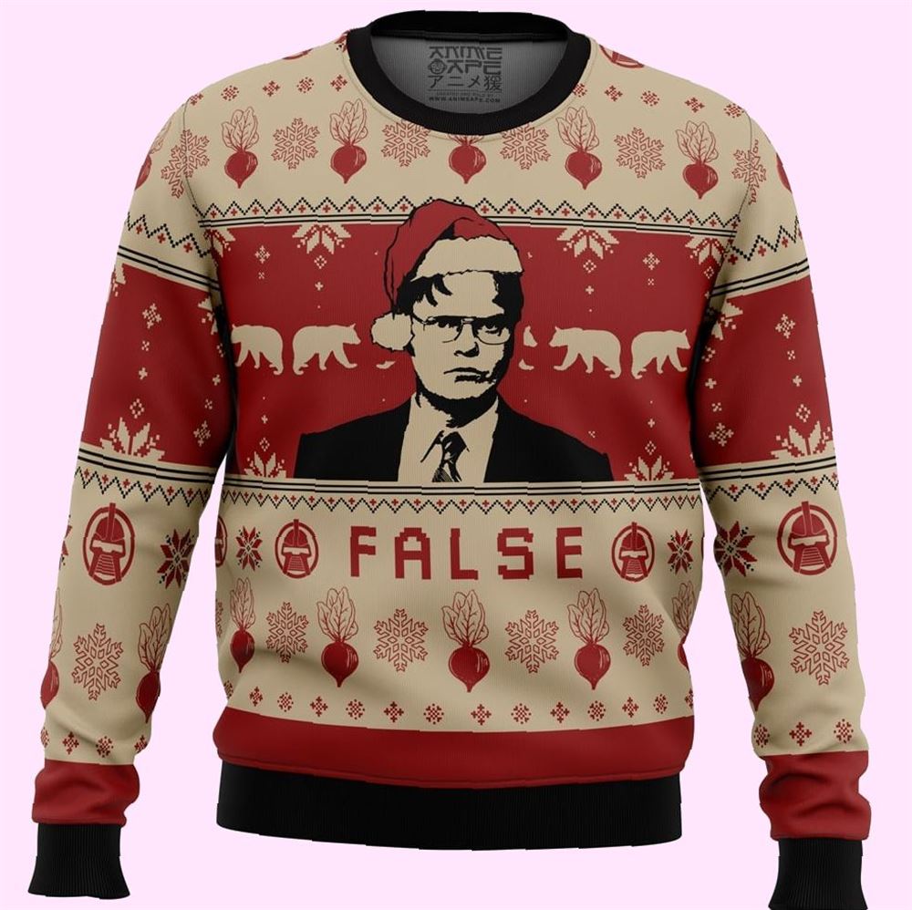 False Dwight The Office Christmas Ugly Sweater