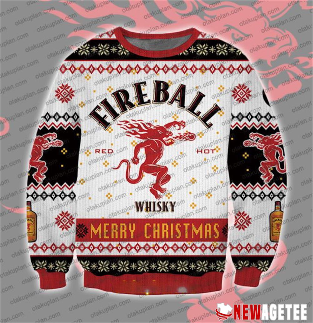 Fireball Cinnamon Whisky Ugly Christmas Sweater 1